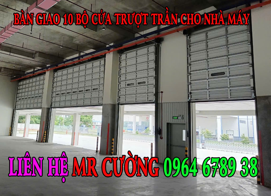 Bàn giao 10 bộ cửa trượt trần cho nhà máy 2